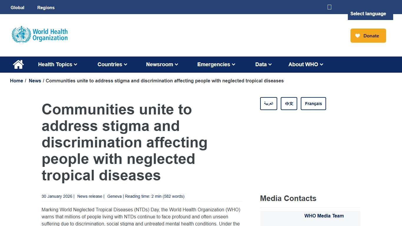 Communities unite to address stigma and discrimination affecting people with neglected tropical diseases